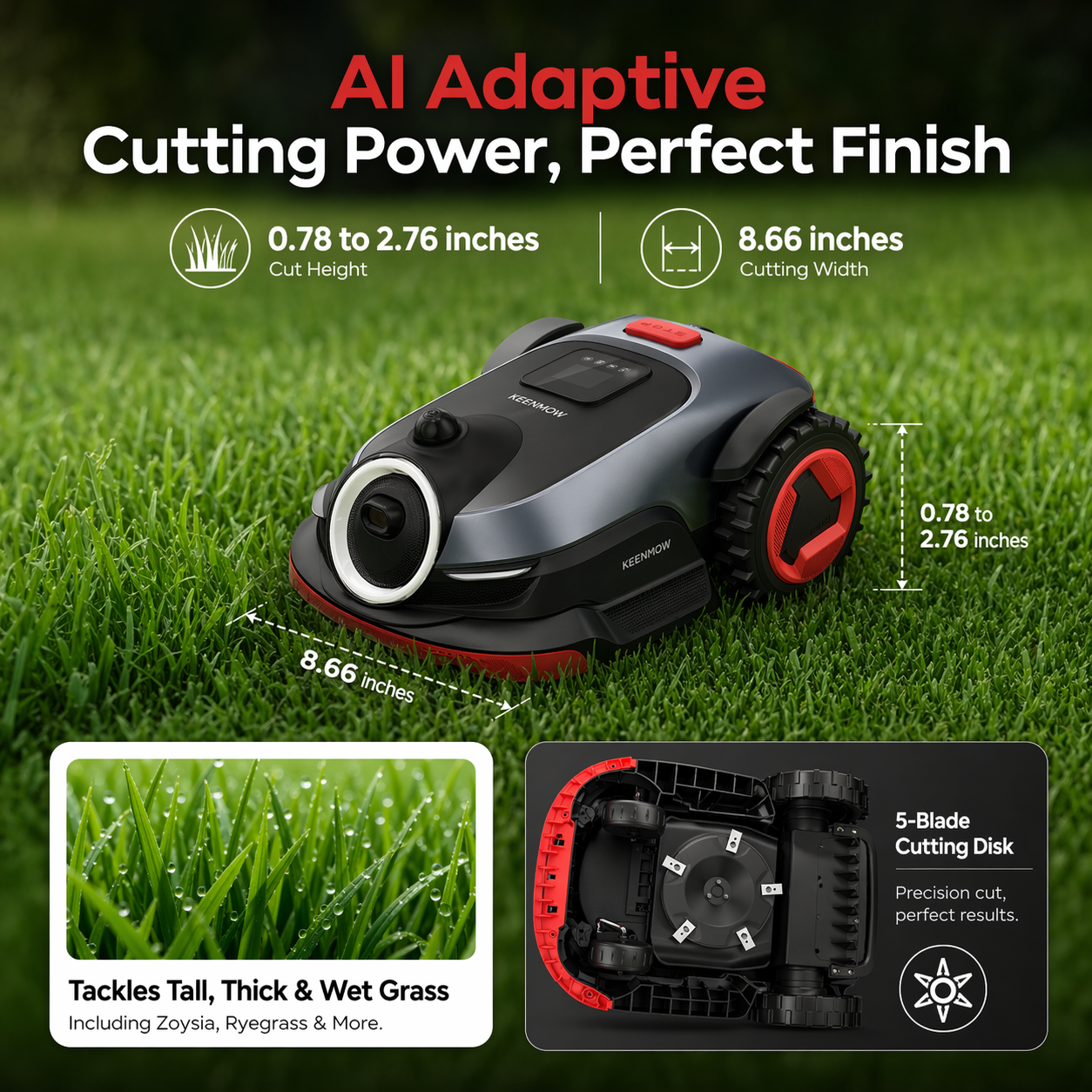 KEENMOW K1 Roboter-Rasenmäher